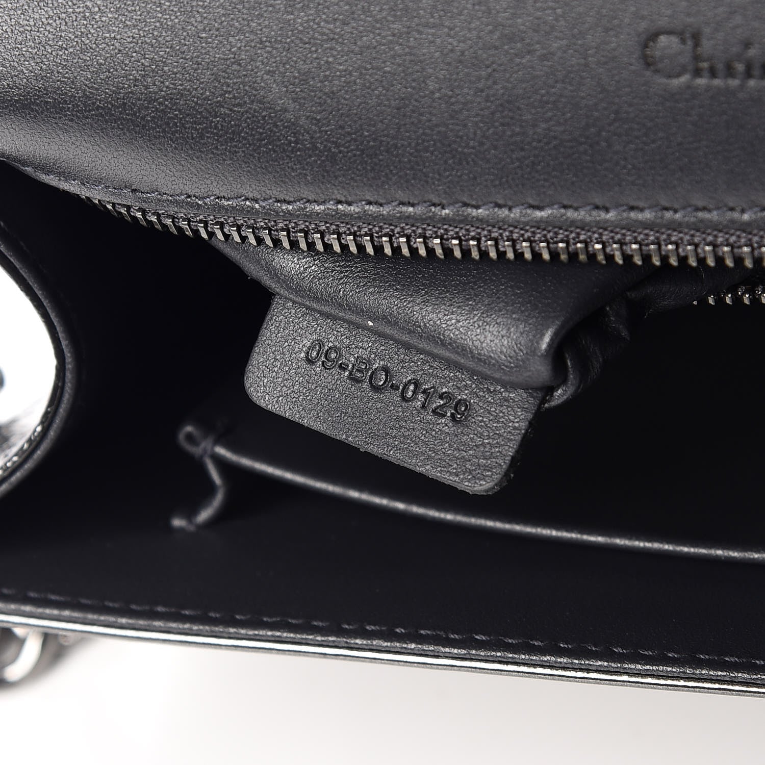 Christian Dior Metallic Patent Micro-Cannage Medium Diorama Flap Bag Graphite 8 of 11