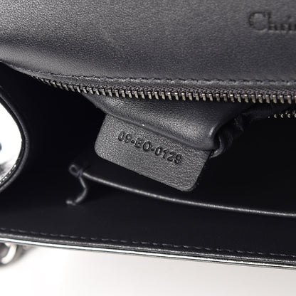 Christian Dior Metallic Patent Micro-Cannage Medium Diorama Flap Bag Graphite 8 of 11