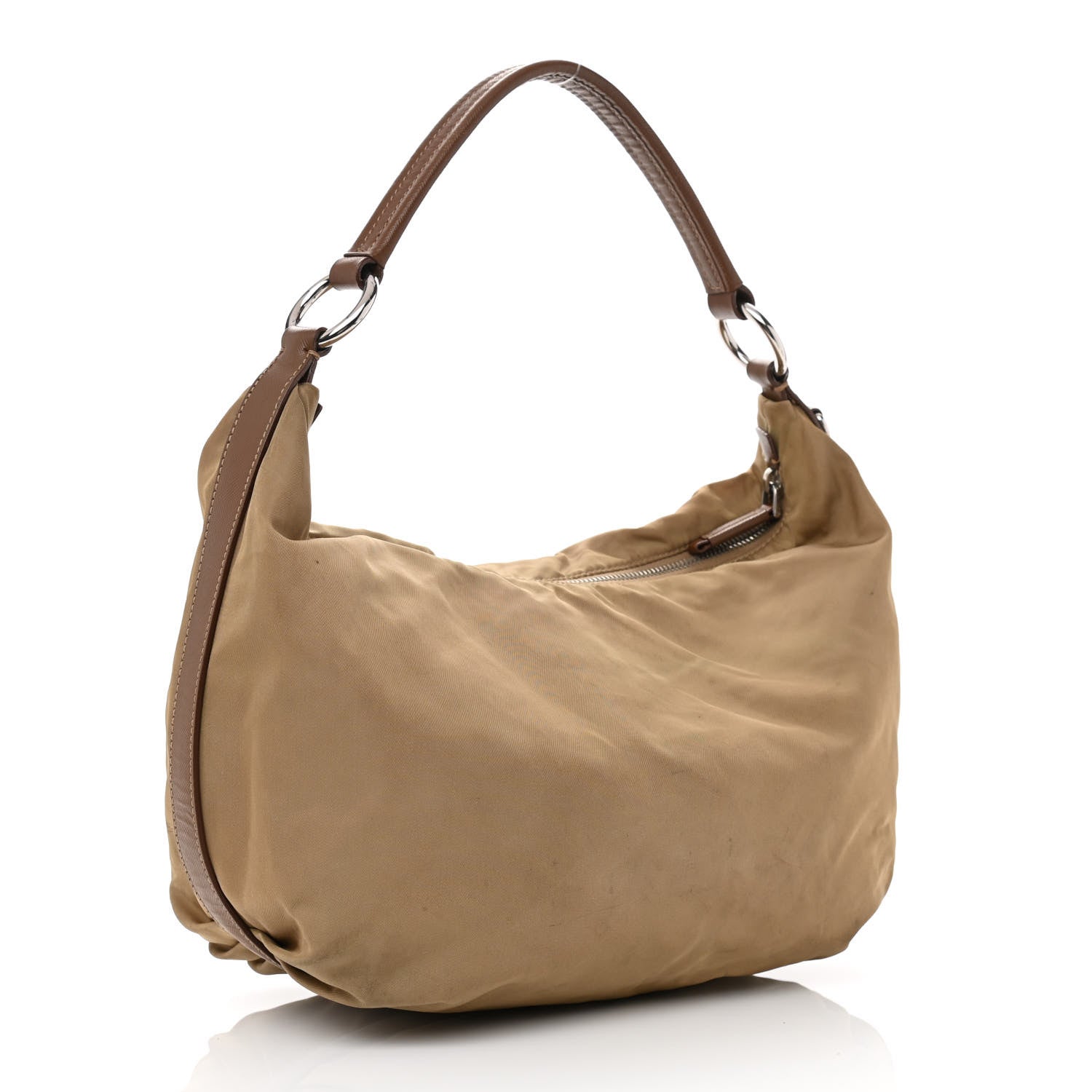 Prada Tessuto Nylon Saffiano Hobo Cammeo 3 of 11