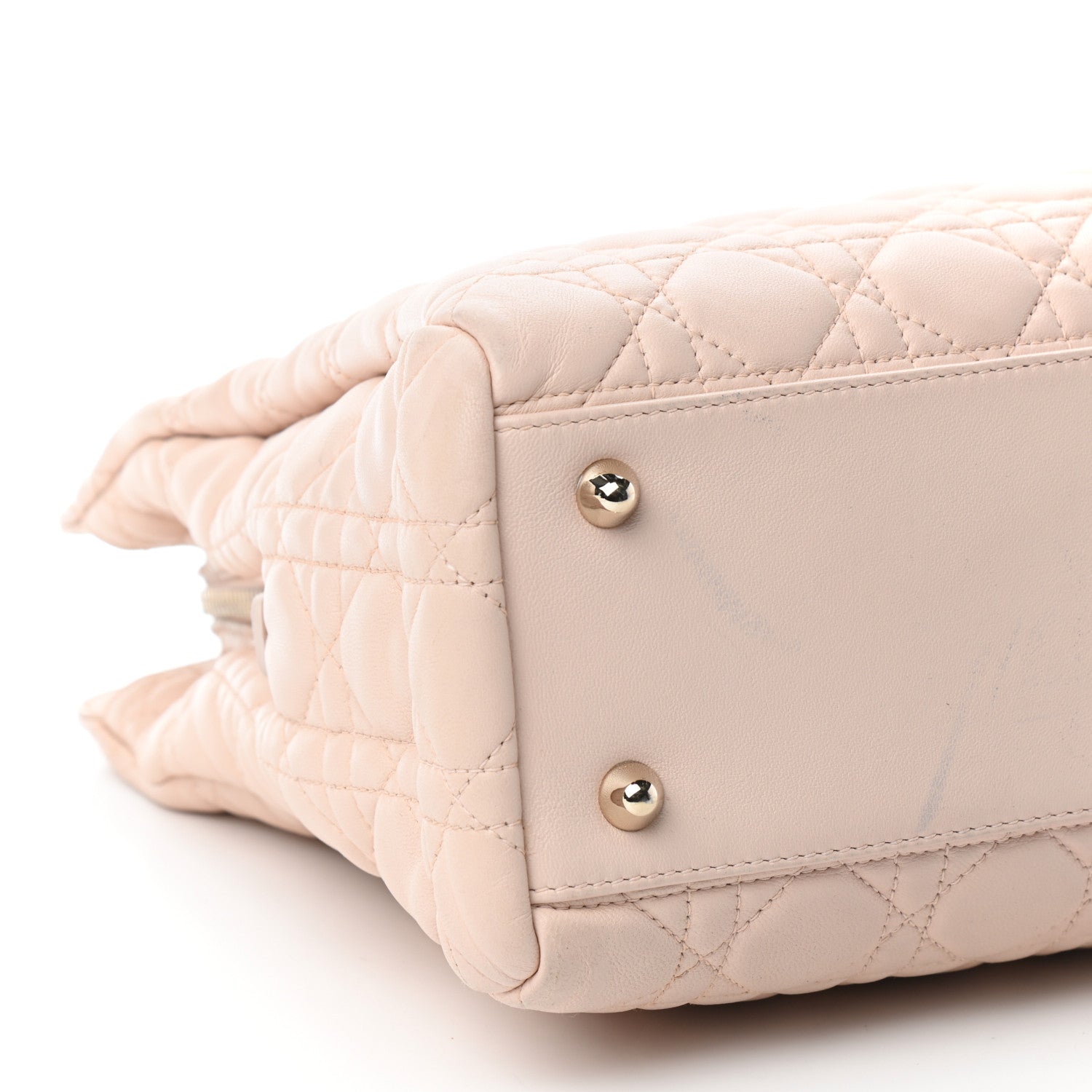 Christian Dior Lambskin Cannage Large Dior Soft Shopping Tote Beige Light Pink 5 of 10