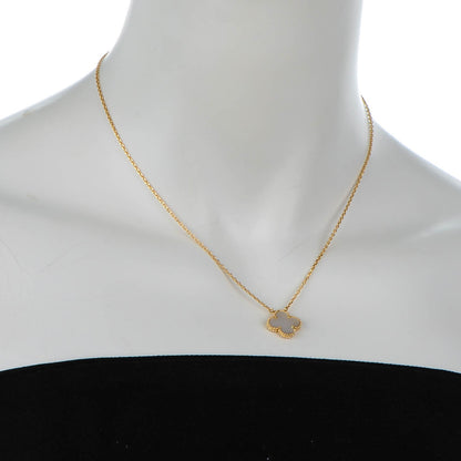 Van Cleef & Arpels 18K Yellow Gold Mother of Pearl Vintage Alhambra Pendant Necklace 2 of 6
