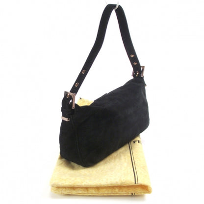 Fendi Suede Shoulder Bag Black 3 of 12
