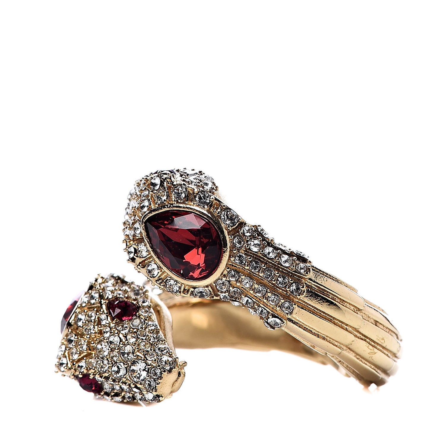 Crystals Snake Ring M Red