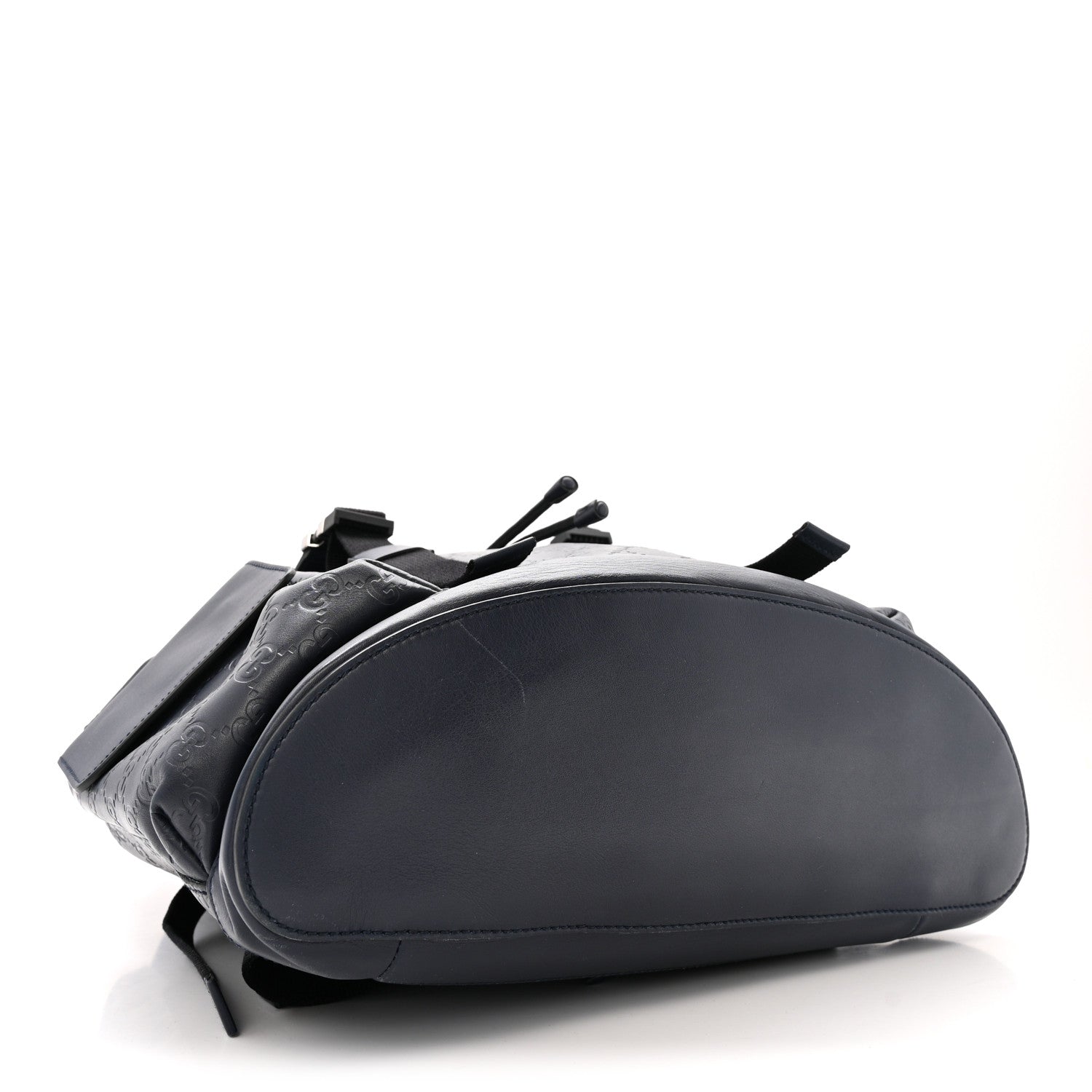 Gucci Guccissima Signature Double Buckle Backpack Navy 4 of 12