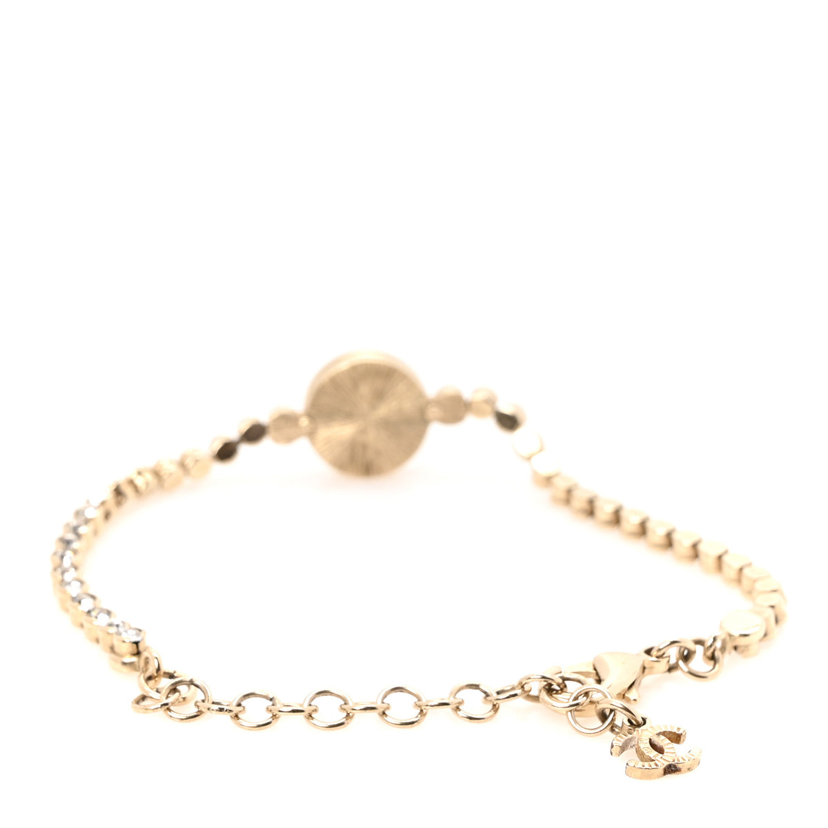Crystal CC Chain Bracelet Gold