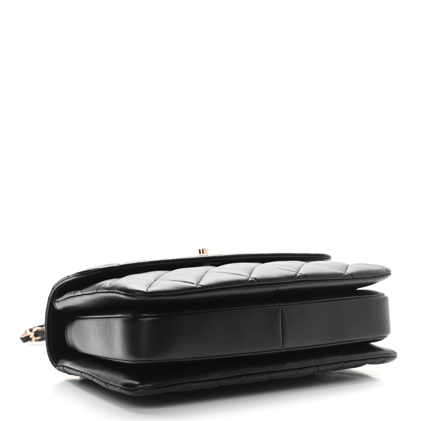 Lambskin Quilted Small Trendy CC Dual Handle Flap Bag Black
