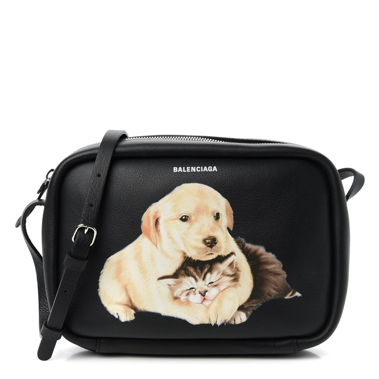 Calfskin Puppy And Kitten S Everyday Camera Bag Black