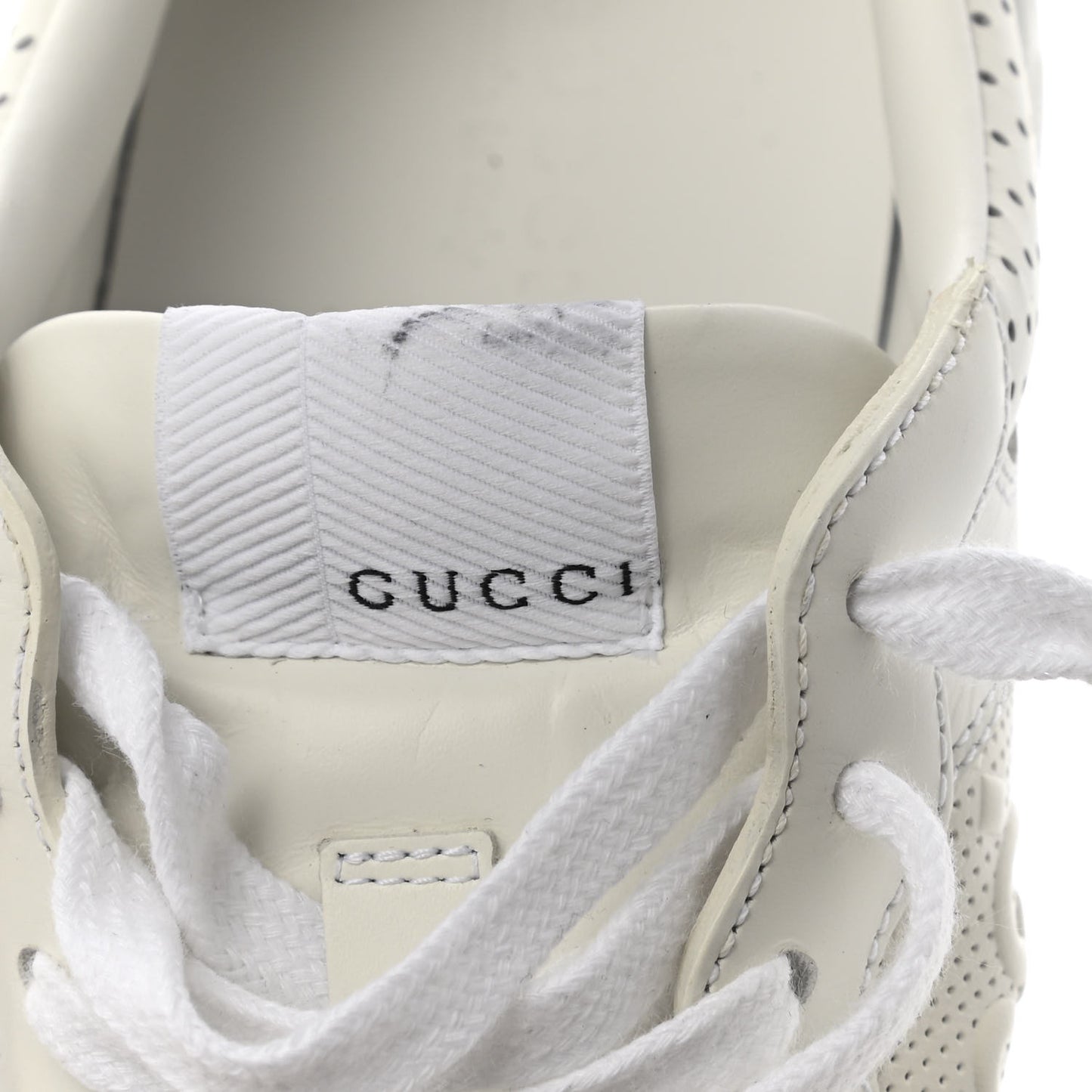Calfskin GG Tennis Embossed Perforated Womens Platform 55mm Sneakers 40 Great White
