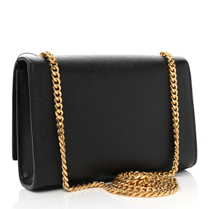 Saint Laurent Grain De Poudre Small Monogram Kate Satchel Black 3 of 8