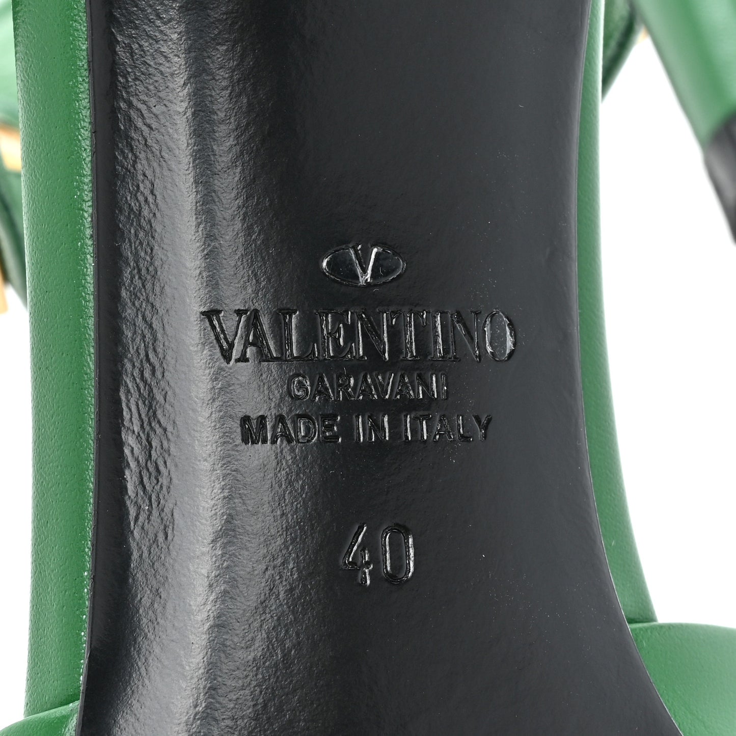 Calfskin Roman Stud Ankle Strap 100mm Pumps 40 Brilliant Green