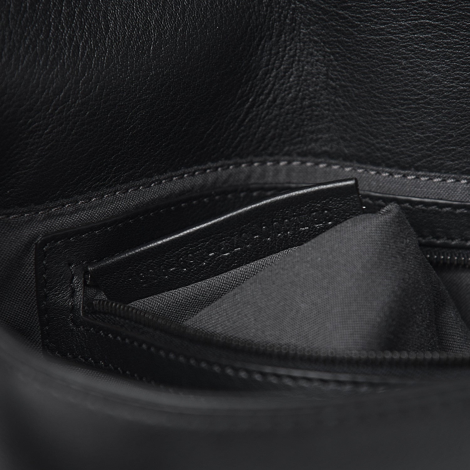 Fendi Vitello Dolce Lace Up Baguette Black 7 of 14