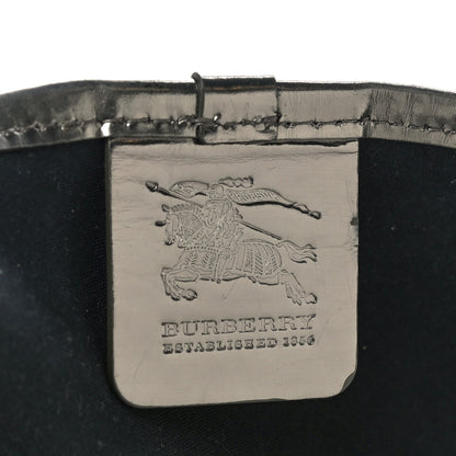 Burberry Metallic Calfskin Nova Check Small Nickie Tote Pewter 6 of 9
