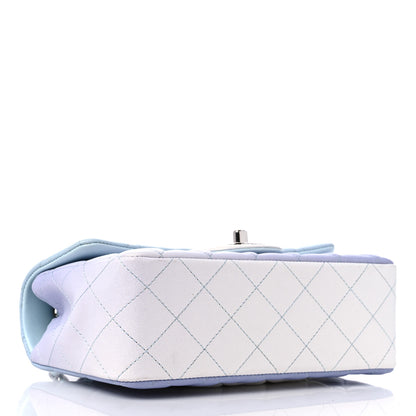 Chanel Perforated Lambskin Quilted Mini Rectangular Flap Light Blue Light Purple White 4 of 11