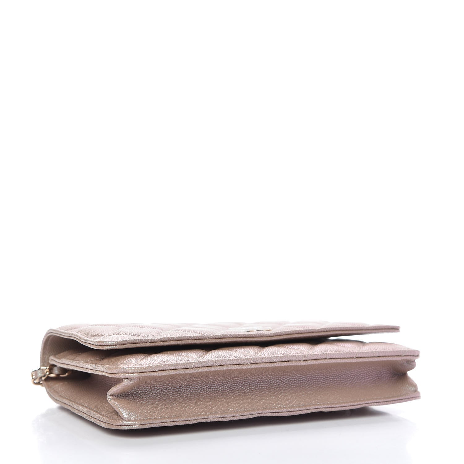 Chanel Iridescent Caviar Quilted Wallet On Chain WOC Beige 4 of 12