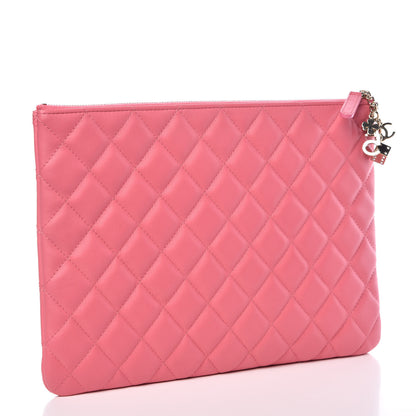 Chanel Lambskin Quilted Medium Casino Beauty CC Cosmetic Case Fuchsia 3 of 8