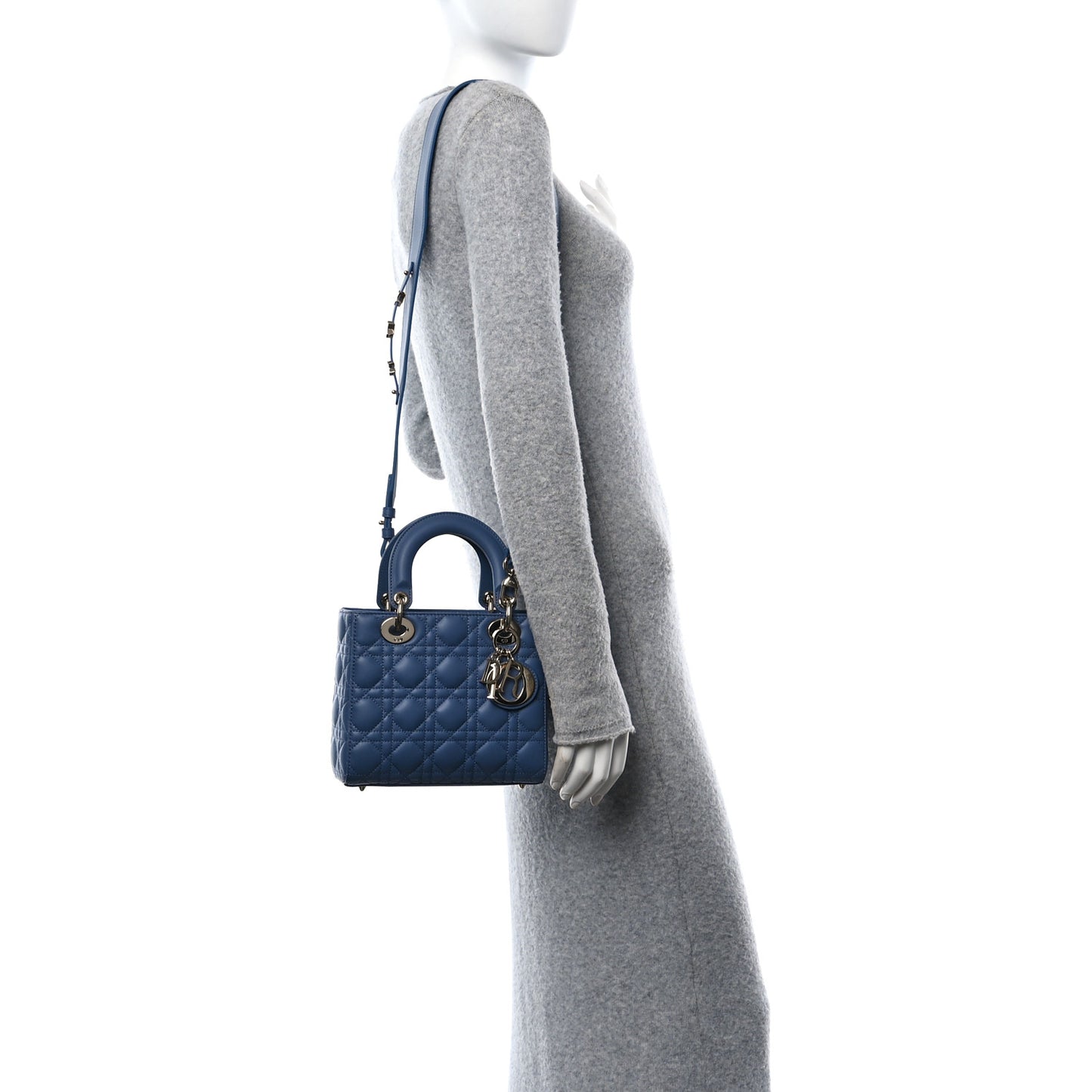 Lambskin Cannage Small My ABCDior Lady Dior Denim Blue
