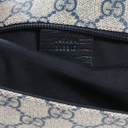Gucci GG Plus Monogram Vintage Web Flap Messenger Bag Beige Navy Blue 7 of 8