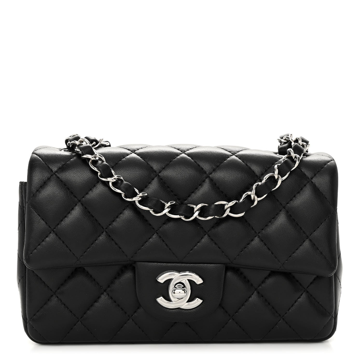 Chanel Lambskin Quilted Mini Rectangular Flap Black 1 of 9