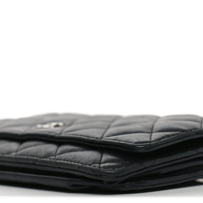 Chanel Lambskin Quilted Wallet On Chain WOC Black 11 of 12