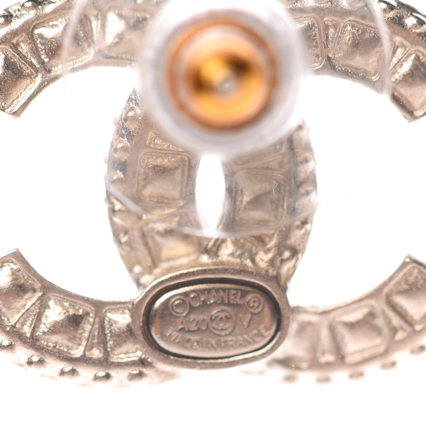 Crystal Timeless CC Earrings Light Gold
