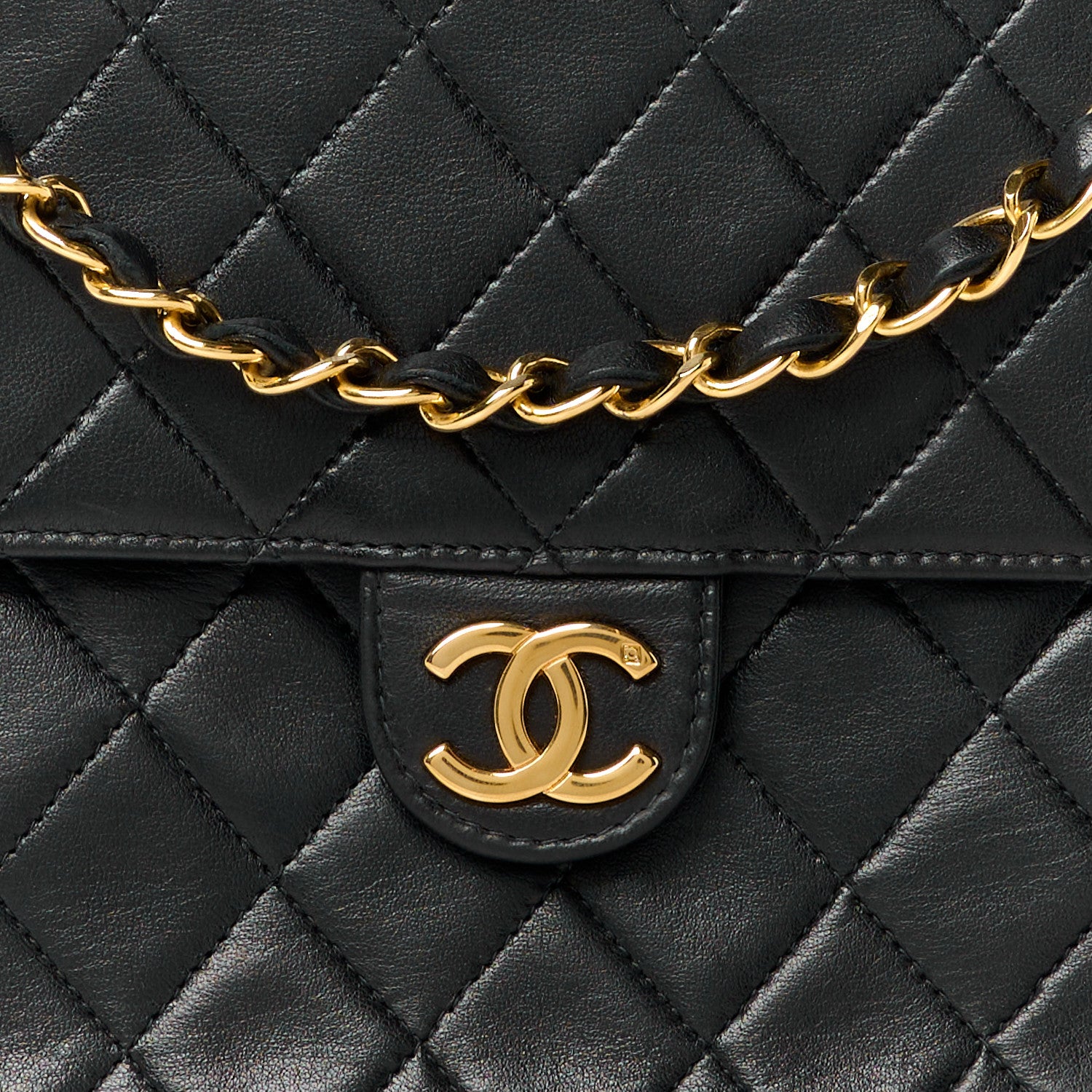 Chanel Lambskin Quilted Medium Single Flap Black 10 of 12