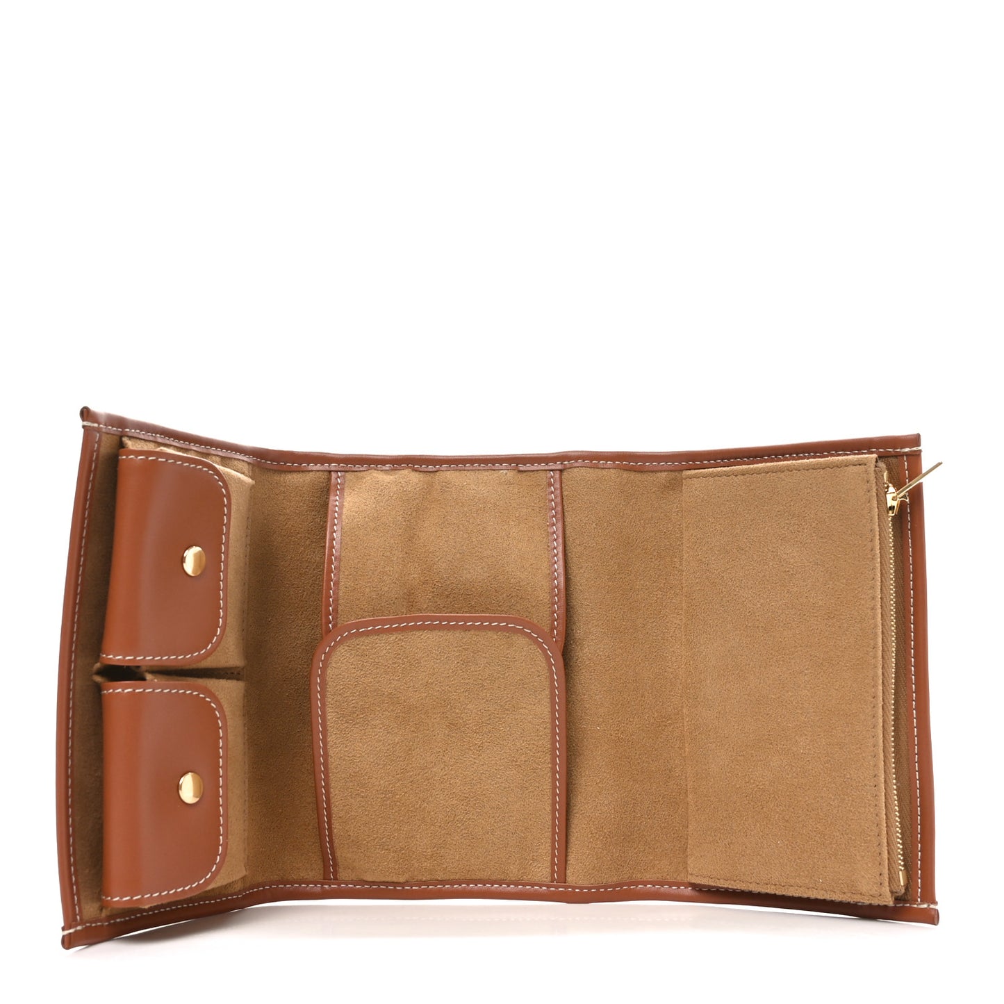 Triomphe Canvas Calfskin Jewelry Pouch Tan