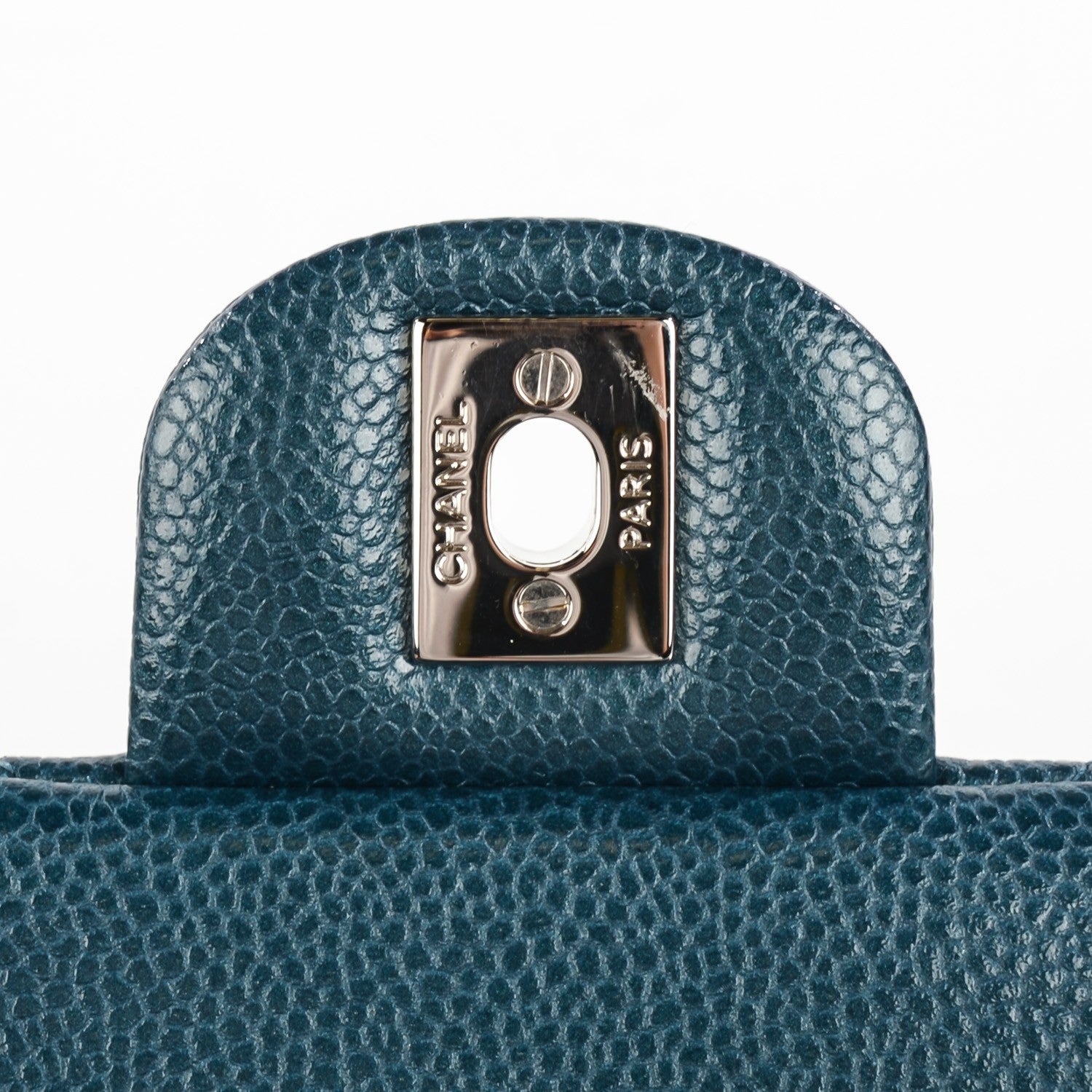 Chanel Caviar Quilted Clutch With Chain Flap Blue 6 of 8