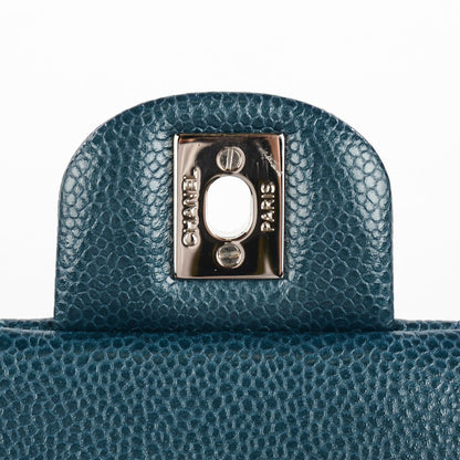 Chanel Caviar Quilted Clutch With Chain Flap Blue 6 of 8