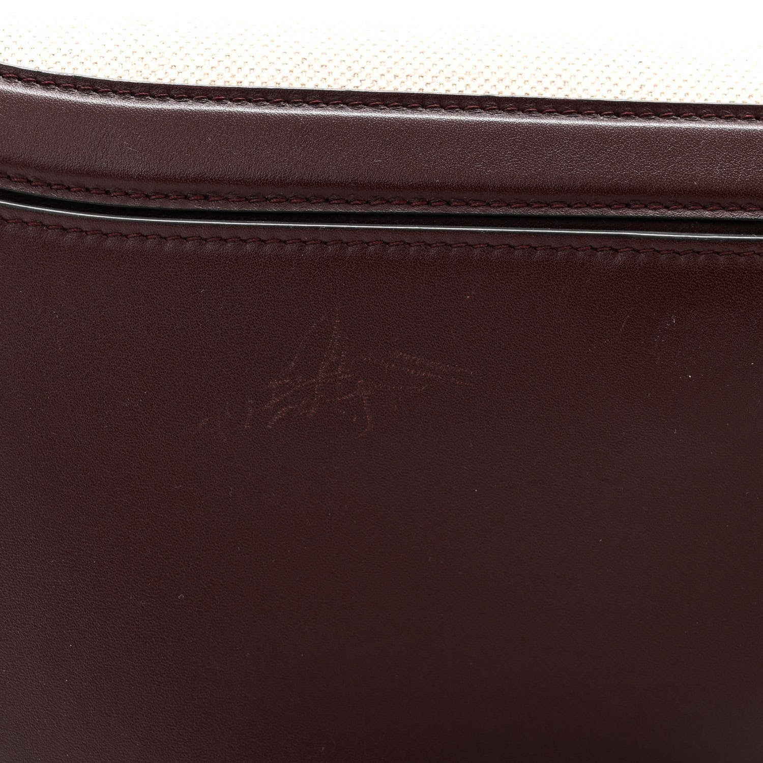 Salvatore Ferragamo Calfskin Canvas Small Trapezio Crossbody Burgundy 10 of 11