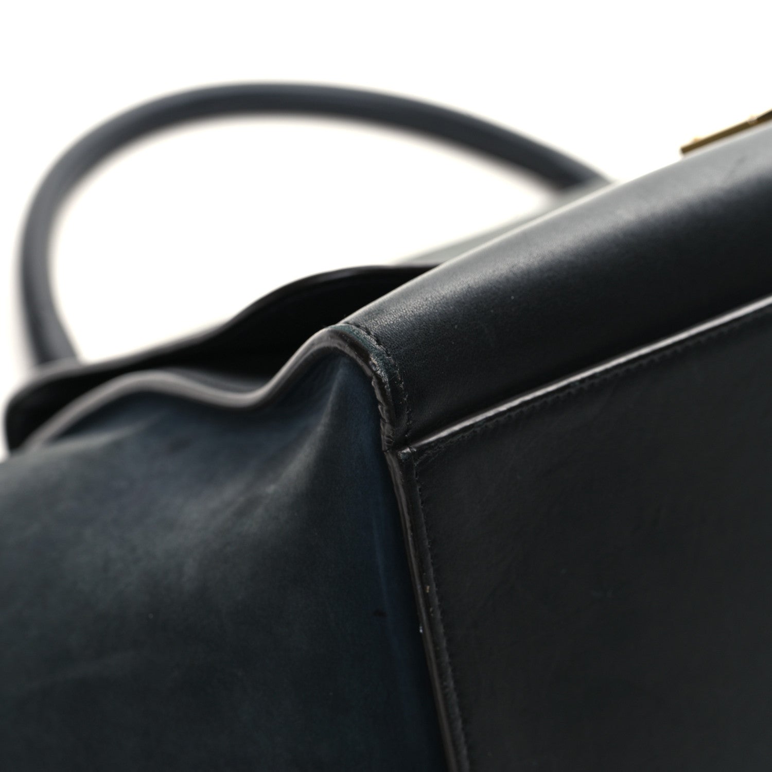 Celine Nubuck Crocodile Embossed Medium Trapeze Navy 8 of 16