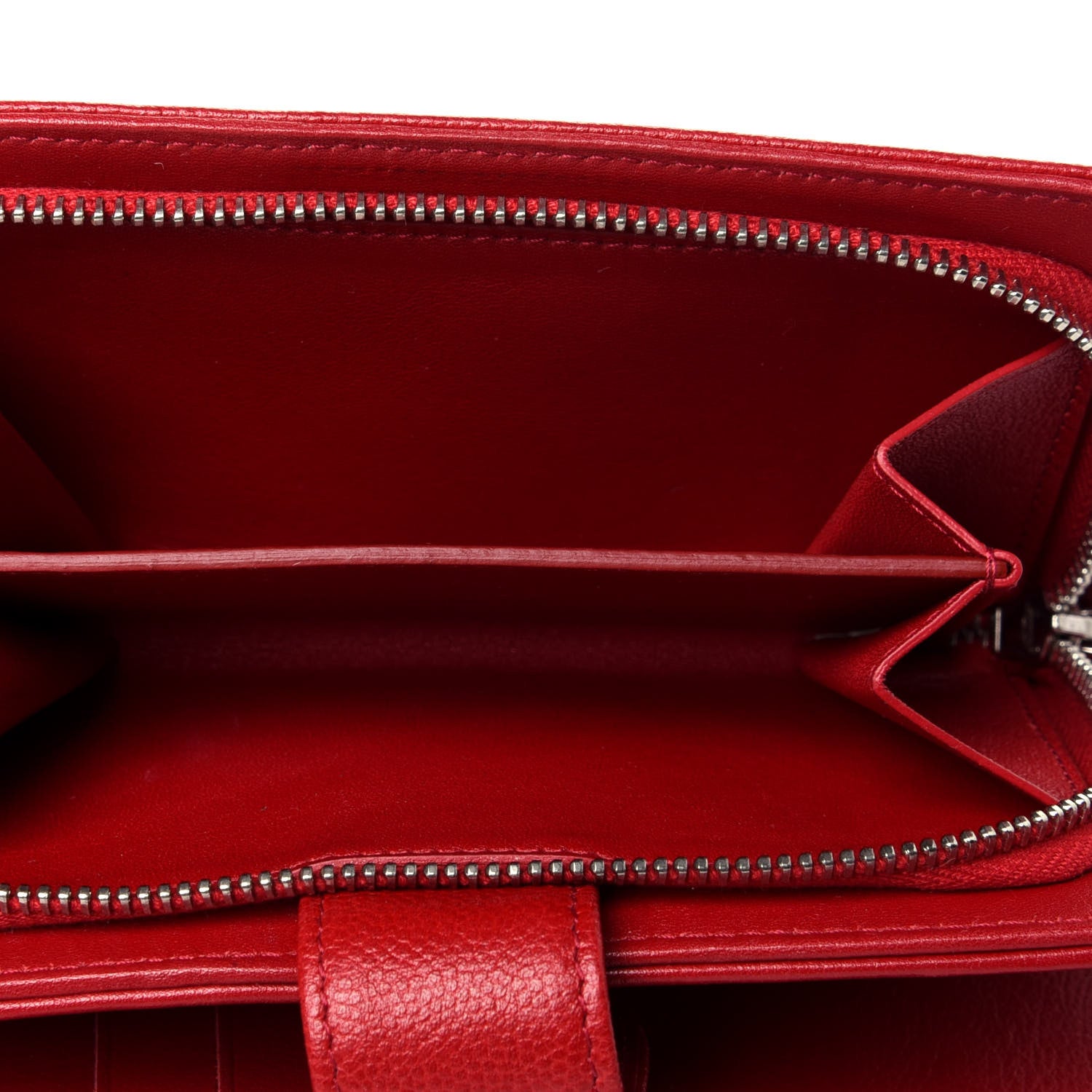 Chanel Caviar Sevruga Zip Pocket Wallet Red 10 of 11