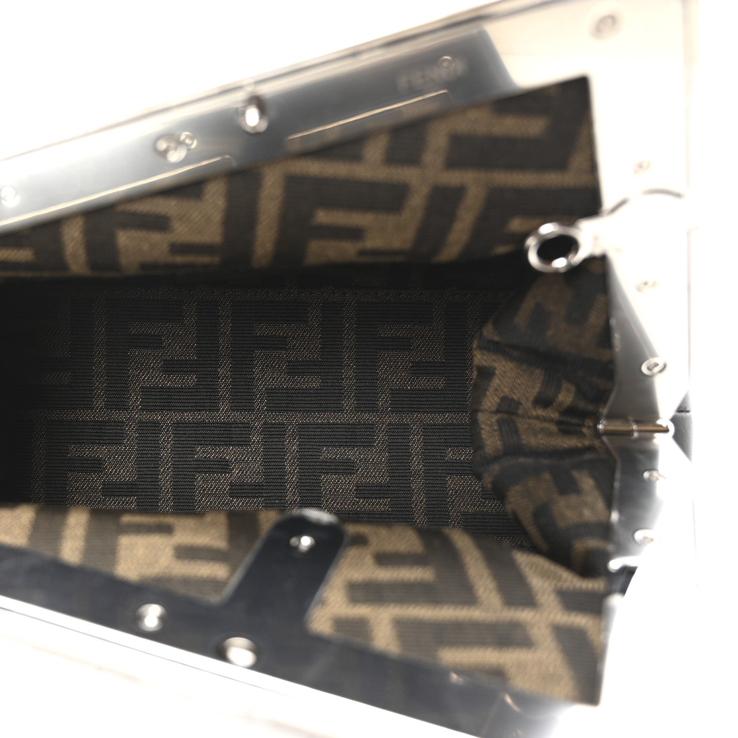 Fendi Shiny Nappa Snakeskin Small Fendi First Anthracite Asfalto 5 of 9