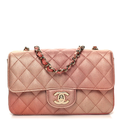 Chanel Metallic Lambskin Quilted Ombre Mini Rectangular Flap Pink 1 of 11