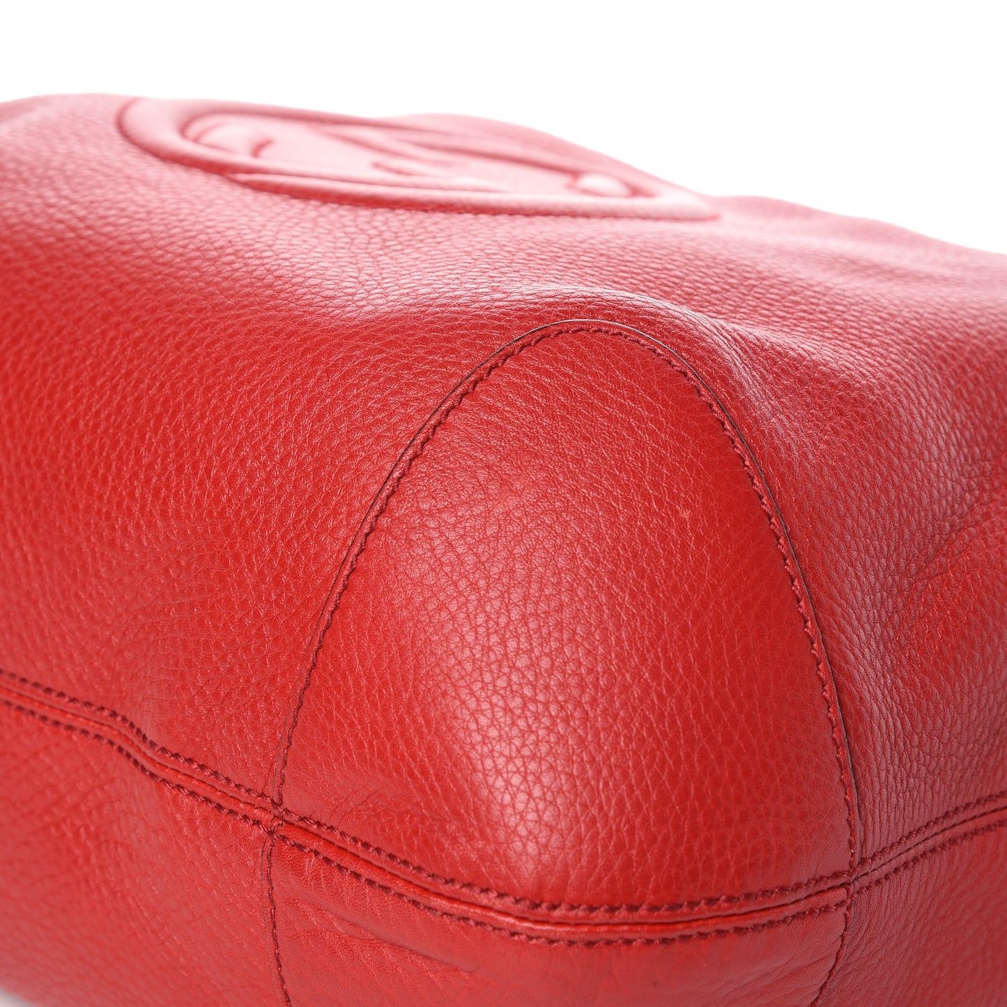 Pebbled Calfskin Medium Soho Chain Hobo Red