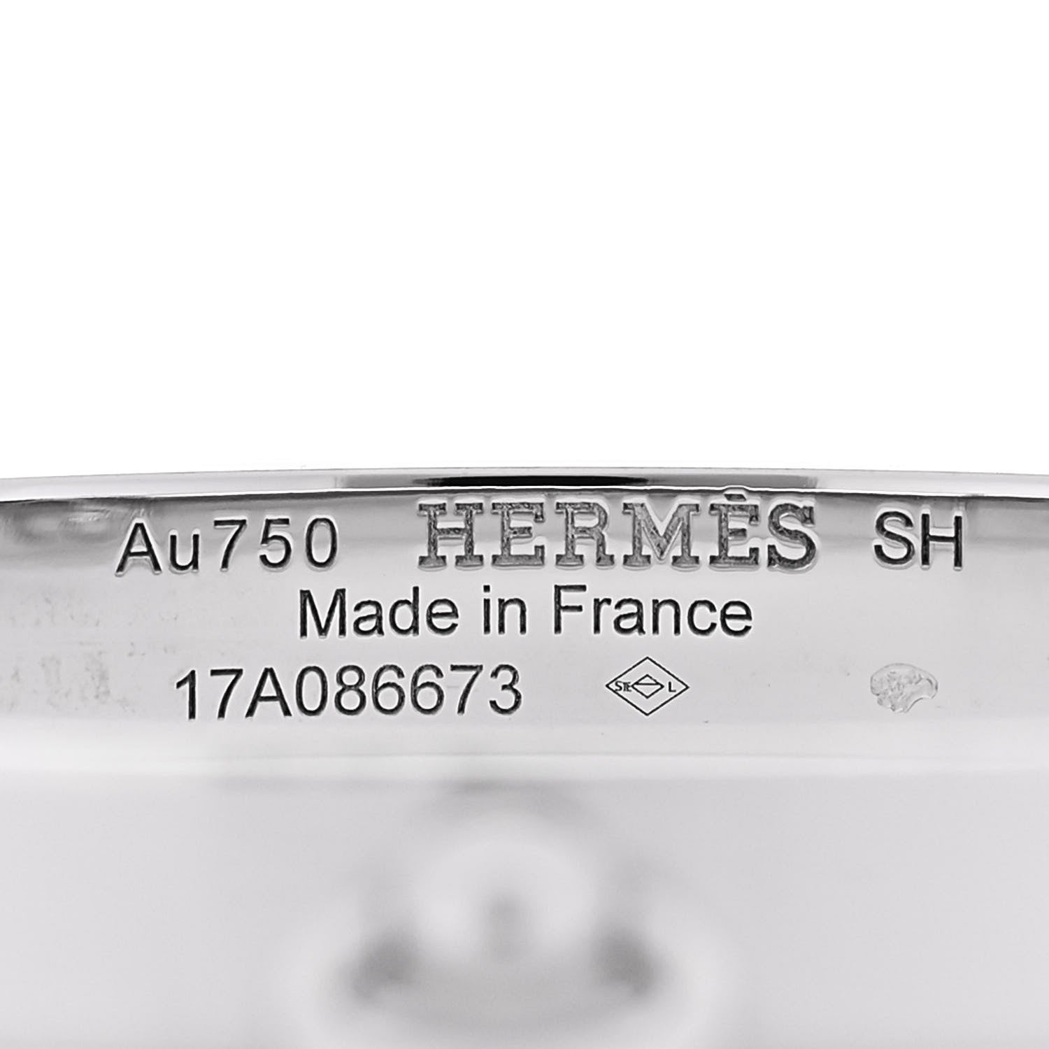Hermes 18K White Gold PM Collier De Chien Bracelet SH 3 of 5