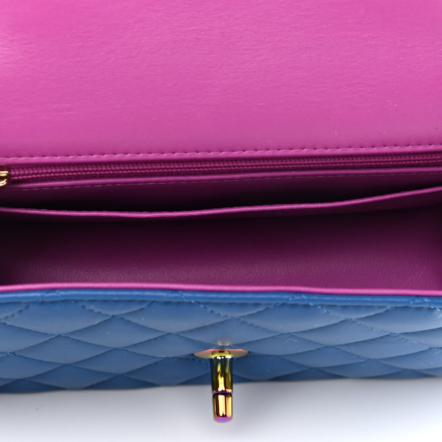 Chanel Lambskin Quilted Mini Rectangular Flap Blue Purple 5 of 9