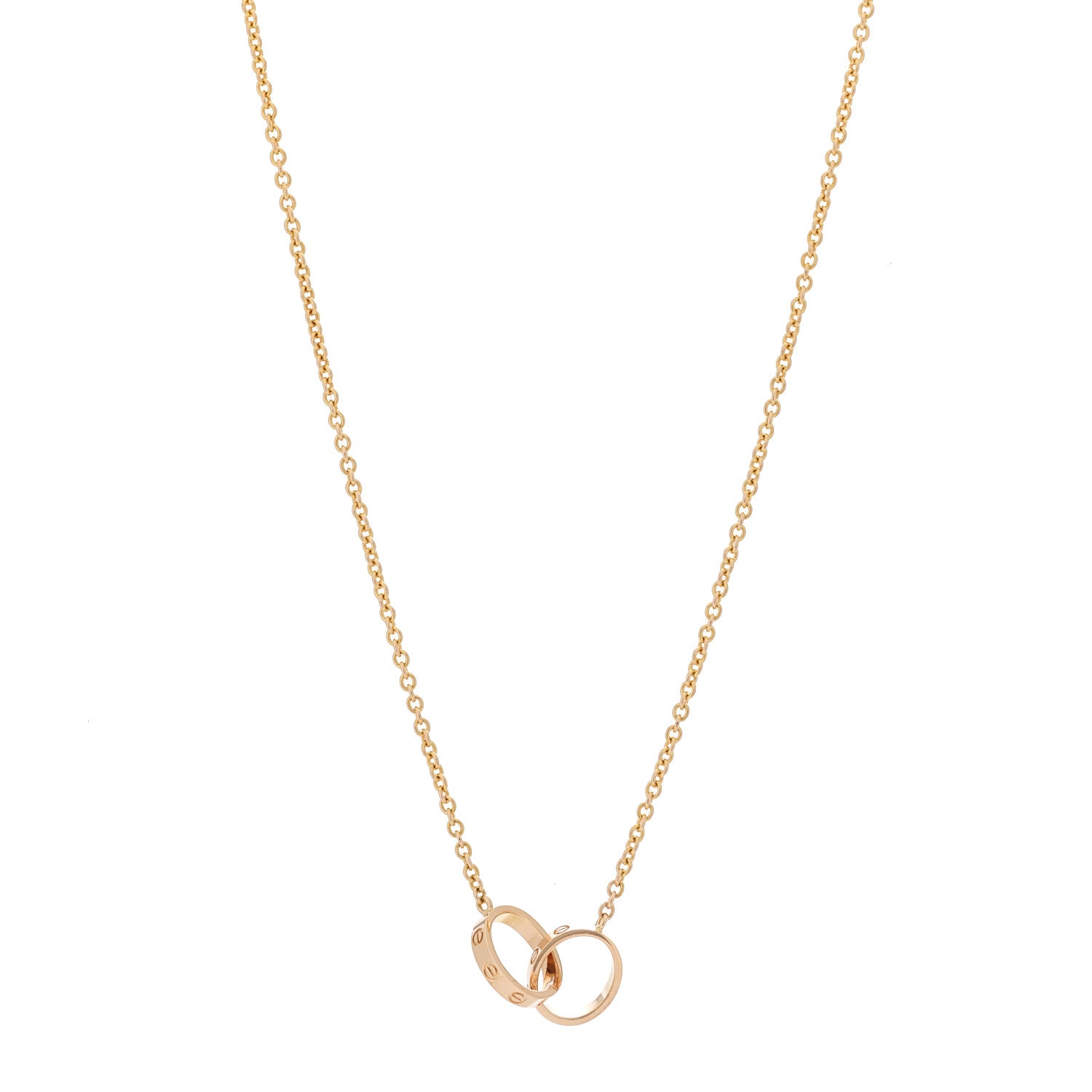 Cartier 18K Pink Gold Interlocking LOVE Necklace 1 of 6