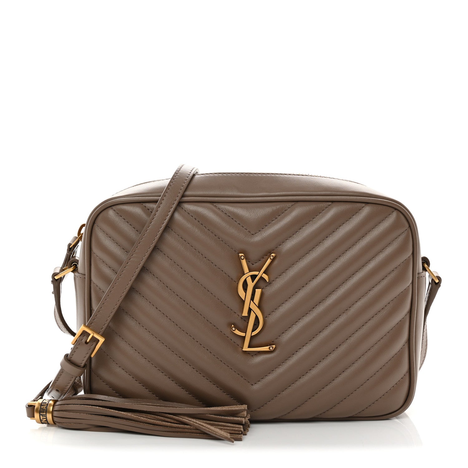 Saint Laurent Calfskin Matelasse Monogram Lou Camera Bag Taupe 1 of 12