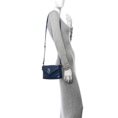 Saint Laurent Calfskin Y Quilted Monogram Toy Loulou Chain Satchel Denim 2 of 13