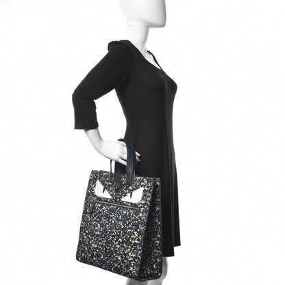 Fendi Nylon Vitello Elite Flamingo Granite Lightning Monster Eyes Vertical Tote Military Lavagna Multicolor 2 of 9