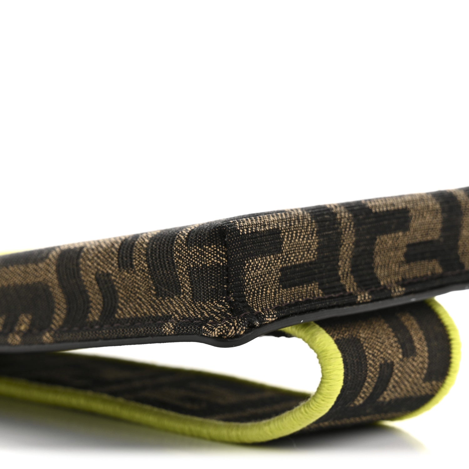 Fendi Fabric Jacquard FF 1974 Cell Pocket Strap You Tobacco Moro Giallo Fluo 10 of 15