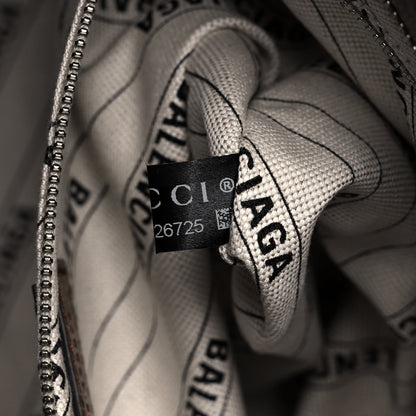 Balenciaga X GUCCI GG Monogram Azalea Calfskin Neo Classic Silver Hardware Medium City Beige Ebony Brown Sugar 8 of 15