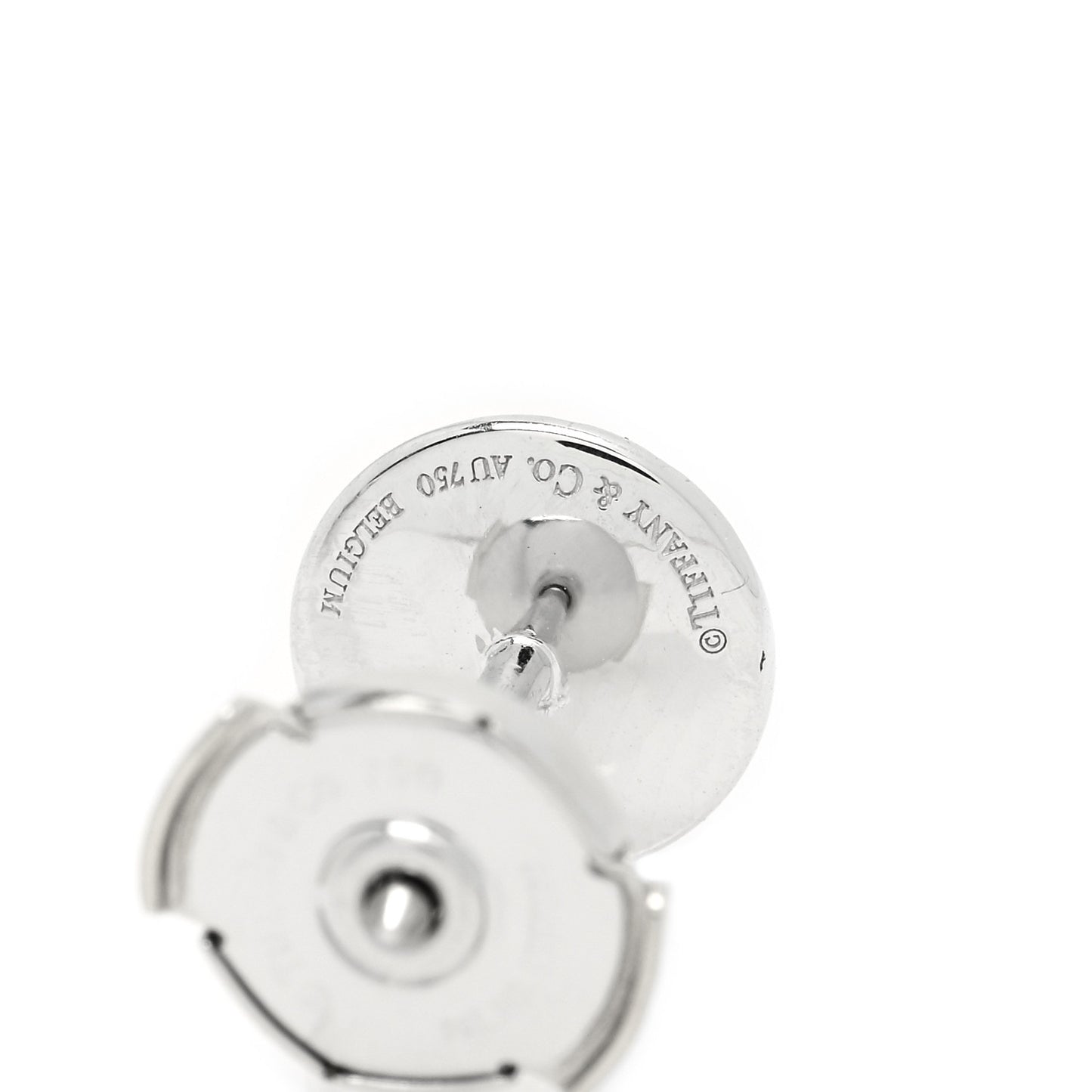 18K White Gold Diamond Metro Stud Earrings