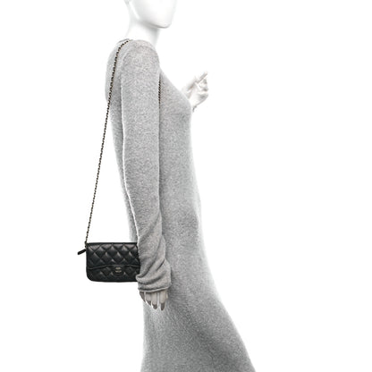 Chanel Caviar Quilted Flap Phone Holder With Chain Black 2 of 12