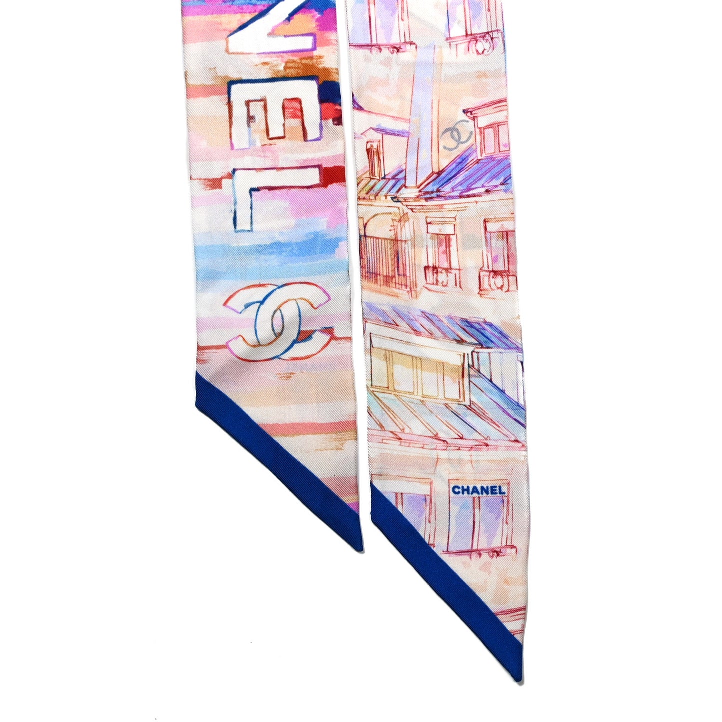 Silk Twill Slim Bandeau Scarf Rose