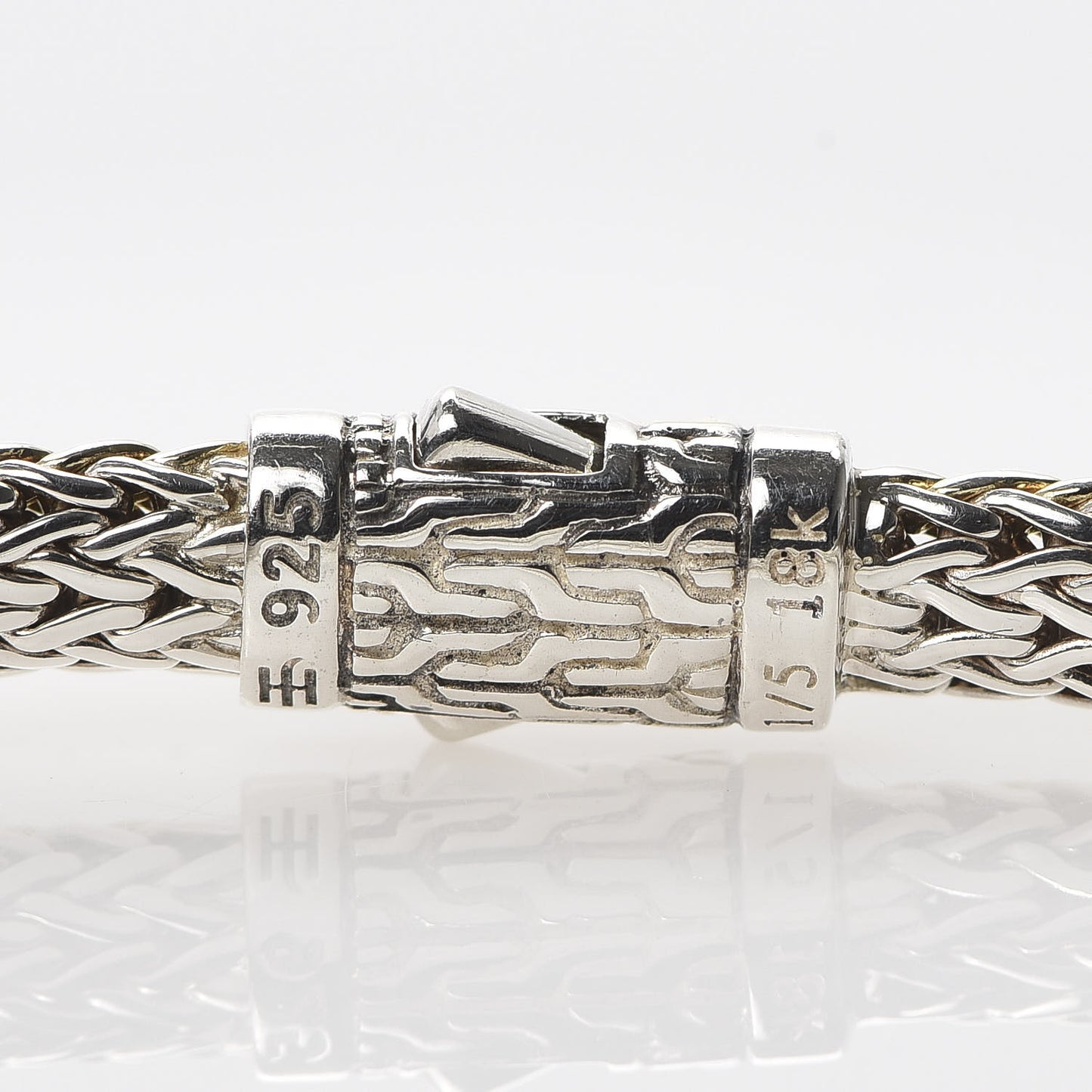 Sterling Silver 18K Yellow Gold 5mm Classic Chain Reversible Bracelet