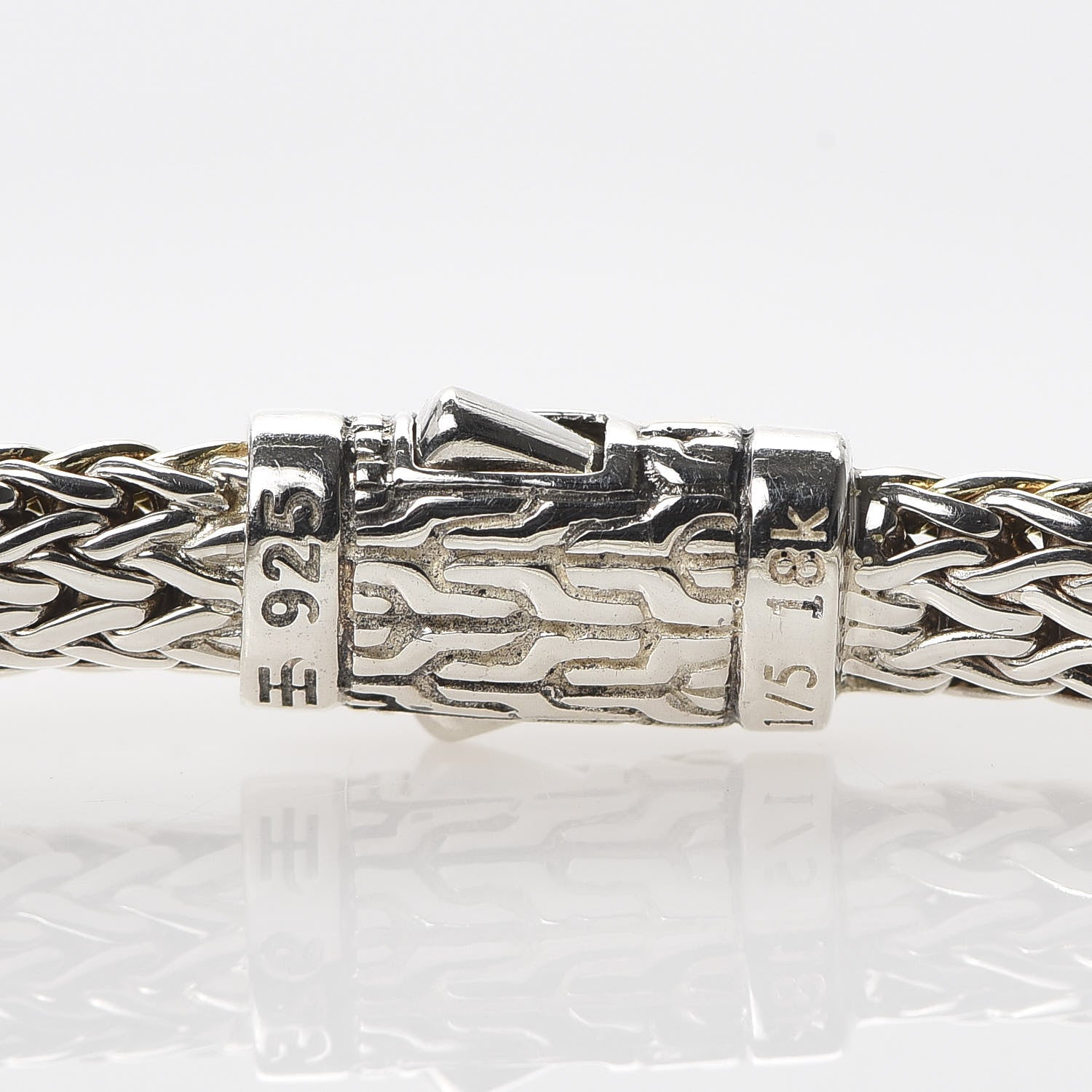 John Hardy Sterling Silver 18K Yellow Gold 5mm Classic Chain Reversible Bracelet 4 of 5