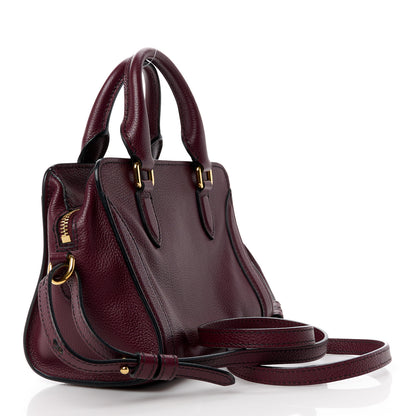 Alexander McQueen Pebbled Calfskin Mini Padlock Tote Bordeaux 3 of 12