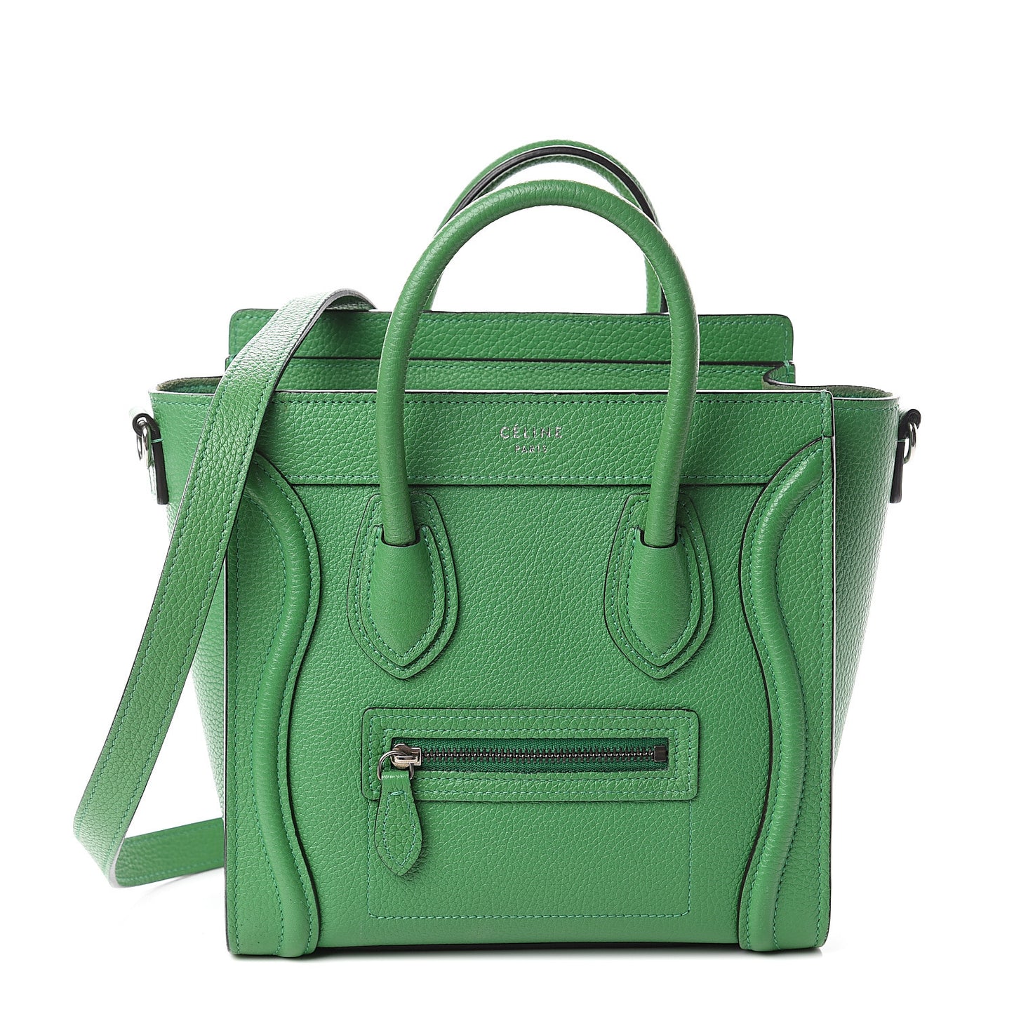 Drummed Calfskin Nano Luggage Mint