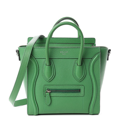 Celine Drummed Calfskin Nano Luggage Mint 1 of 8